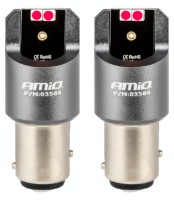 Lampa auto Amio Canbus PRO BAY15D P21/5W 4x3030 SMD Red (03586)