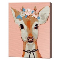 Tablou pe numere Art Gallery Premium Pui de cerb în coroniță de flori CX5009