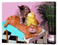 Tablou pe numere Art Gallery Premium Masaj de la motan GX43820