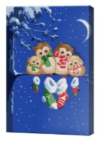 Картина по номерам Art Gallery Premium Рождественское семейство сов CX4789 фото №1 — интернет-магазин Desire.md
