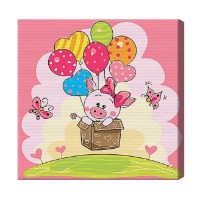 Tablou pe numere Art Gallery Premium Purcică pe baloane BX2860