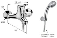 Смеситель для ванны Pentagono Ellisse103D2000CH1C фото №2 — интернет-магазин Desire.md