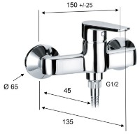 Смеситель для душа Pentagono Grafo 115GE1002CH1C фото №2 — интернет-магазин Desire.md