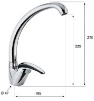 Смеситель для кухни Pentagono Arco 101A6003CH1C фото №2 — интернет-магазин Desire.md