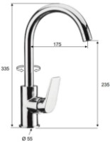 Смеситель для кухни Pentagono Astro 114FE6700CH1C фото №2 — интернет-магазин Desire.md