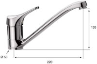 Смеситель для кухни Pentagono Cuspide 102B6000CH1C фото №2 — интернет-магазин Desire.md