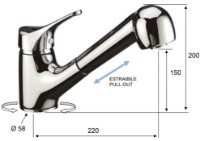 Смеситель для умывальника Pentagono Sfera 102B6022CH1C фото №2 — интернет-магазин Desire.md