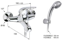 Смеситель для ванны Pentagono Sfera 103C2000CH1C фото №2 — интернет-магазин Desire.md