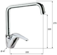 Смеситель для кухни Pentagono Sfera 103C6005CH1C фото №2 — интернет-магазин Desire.md