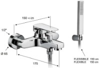 Смеситель для ванны Pentagono Step 117SE2000CH1C фото №2 — интернет-магазин Desire.md
