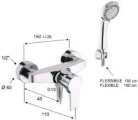 Смеситель для душа Pentagono Vertice 113CD1010CH1C фото №2 — интернет-магазин Desire.md