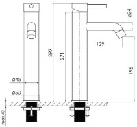 Смеситель для умывальника VOLLE Cruze (1547.010201) фото №2 — интернет-магазин Desire.md