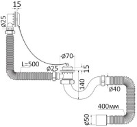 Сифон для ванны Rozzy Jenori (RSB405050) фото №2 — интернет-магазин Desire.md