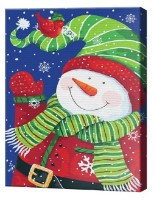 Tablou pe numere Art Gallery Premium Om de zăpadă asistent al lui Moș Crăciun EX7955