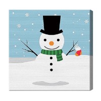 Tablou pe numere Art Gallery Premium Omuleț de zăpadă în cilindru B056
