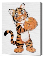 Tablou pe numere Art Gallery Premium Tigru cu mingea CX3429