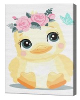 Tablou pe numere Art Gallery Premium Bobocel în coroniță de flori CX4845