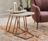 Set măsuţe cafea Dogtas Nicole 3200395540 Cream/Bronze imaginea #3 — magazin online Desire.md