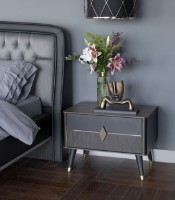 Прикроватная тумба Dogtas Diamond 3200363995 Walnut/Graphite фото №2 — интернет-магазин Desire.md