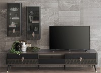 Тумба под ТВ Dogtas Diamond TV 3200363998 Walnut/Graphite/Black фото №3 — интернет-магазин Desire.md