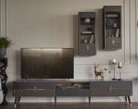 Тумба под ТВ Dogtas Diamond TV 3200363998 Walnut/Graphite/Black фото №4 — интернет-магазин Desire.md