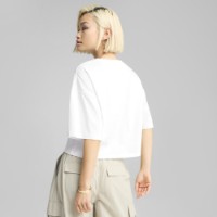 Tricou de dame Puma Wardrobe Ess Leo Luxe Graphic Short Tee Puma White, s.XL imaginea #3 — magazin online Desire.md