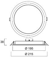 Встраиваемый светильник Sylvania START Eco Downlight 195 15W 1250LM 865 фото №4 — интернет-магазин Desire.md