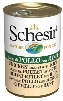 Hrană umedă pentru pisici Schesir Chicken & Rice 140g