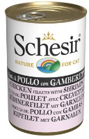 Hrană umedă pentru pisici Schesir Chicken & Shrimps 140g