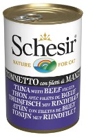 Hrană umedă pentru pisici Schesir Tuna & Beef 140g