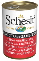 Hrană umedă pentru pisici Schesir Tuna & Shrimps 140g
