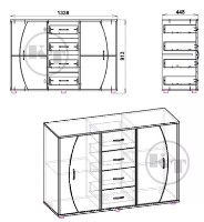 Comodă Компанит 4-2-2 Венге imaginea #2 — magazin online Desire.md