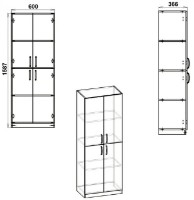 Dulap Компанит КШ-12 Wenge imaginea #2 — magazin online Desire.md