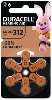 Набор батареек Duracell Hearing Aid 312 PR41 6pcs