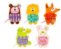 Joc educativ Tooky Toy Lacing Animals 5in1 (TL417)