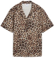 Cămașă damă Puma Wardrobe Ess Leo Luxe Relaxed Aop Shirt Wv Alpine Snow, s.S