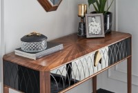 Masă consolă Dogtas Logan 3200378944/3200378946 Black/Walnut/Gold imaginea #3 — magazin online Desire.md