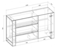 Comodă Magnusplus Combo 1300x788x421 Grafit/Alb imaginea #2 — magazin online Desire.md