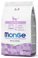 Hrană uscată pentru pisici Monge Superpremium Adult Sterilised Rich in Chicken 400g