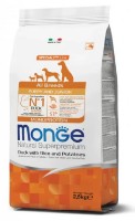 Hrană uscată pentru câini Monge Superpremium All Breeds Puppy & Junior Duck/Rice/Potatoes 2.5kg