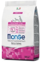 Hrană uscată pentru câini Monge Superpremium XS Puppy & Junior Rich in Chicken 800g