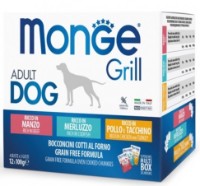 Hrană umedă pentru câini Monge Superpremium Adult Grill Mix Beef/Cod/Chicken 12x100g