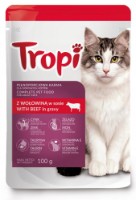 Hrană umedă pentru pisici Tropi Beef in Gravy 0.1kg 5pcs