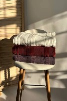 Prosop Bumbacel Velur Stripes 100x150 Burgundy (5043_100x150_19-1331-1) imaginea #2 — magazin online Desire.md