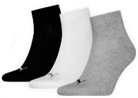 Мужские носки Puma Unisex Quarter Plain 3P Grey/White/Black, s.43-46