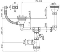 Сифон для раковины Alcaplast A456P 115 40/50 (118567) фото №2 — интернет-магазин Desire.md