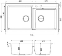 Chiuvetă de bucătărie Fabiano Navio 86x50x20 Titanium imaginea #2 — magazin online Desire.md
