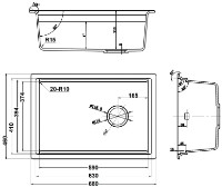 Chiuvetă de bucătărie Fabiano Classic Center 68 Anthracite imaginea #3 — magazin online Desire.md