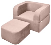 Бескаркасное раскладное кресло Edka Vega 120x200x40 M19 Pink Powder фото №2 — интернет-магазин Desire.md