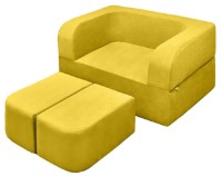 Бескаркасный диван Edka Vega 140x200x40 M101 Yellow Ochre фото №4 — интернет-магазин Desire.md